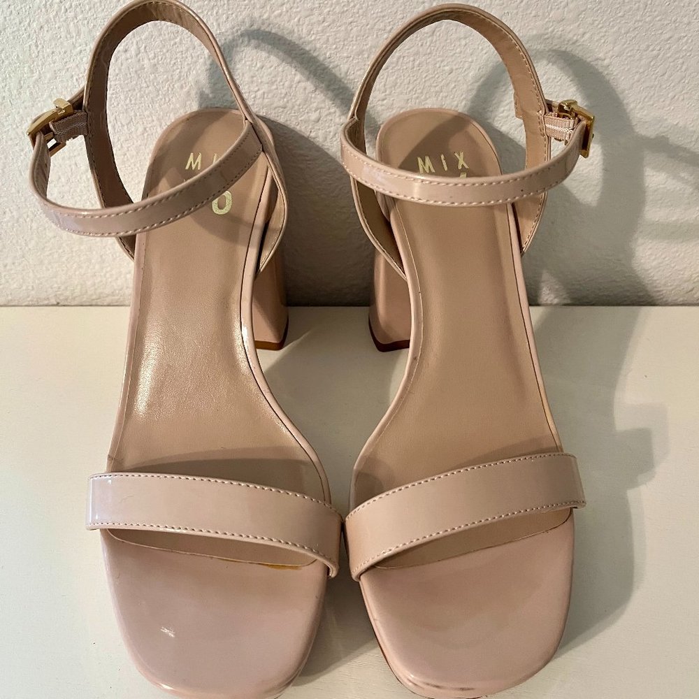Mix No 6 Nude Block Heels Gem